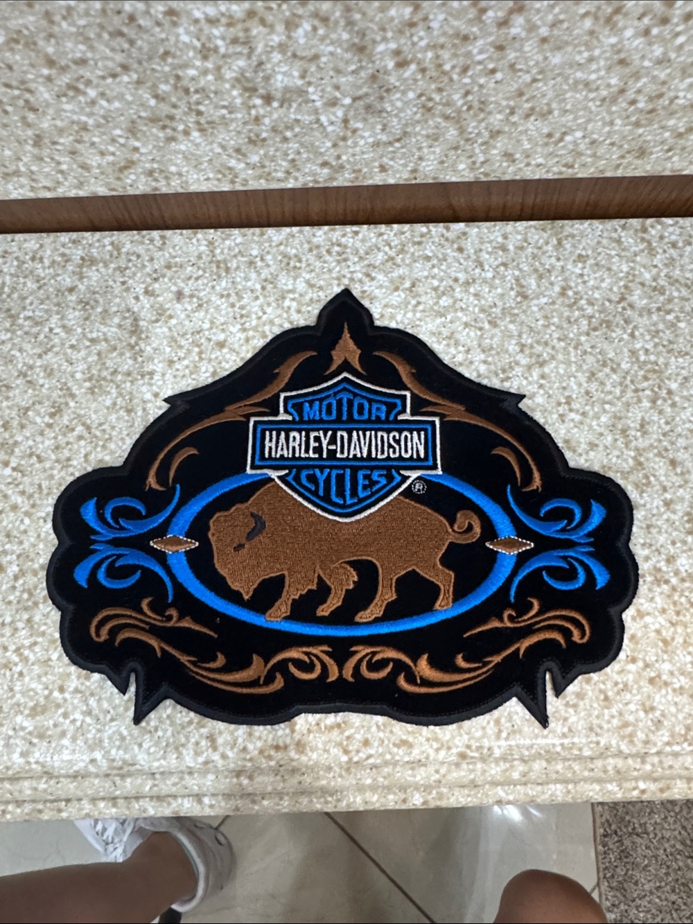 Harley-Davidson Brown & Blue Buffalo Crest Patch